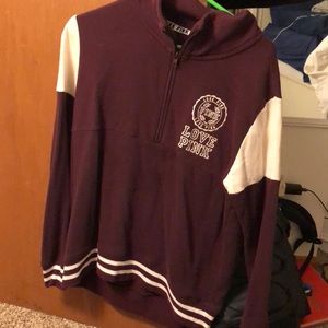 VSPink Marroon Half Zip | Size SMALL